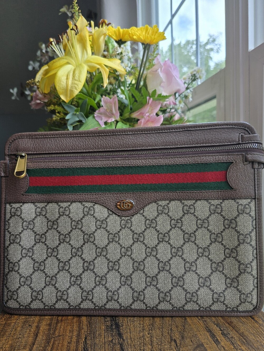 Gucci Ophidia GG Supreme Document Holder/Clutch